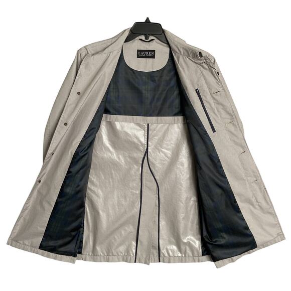 Lauren Ralph Lauren Men's 38 Short Raincoat Stanza Cream Brown Houndstooth NEW - Picture 7 of 10